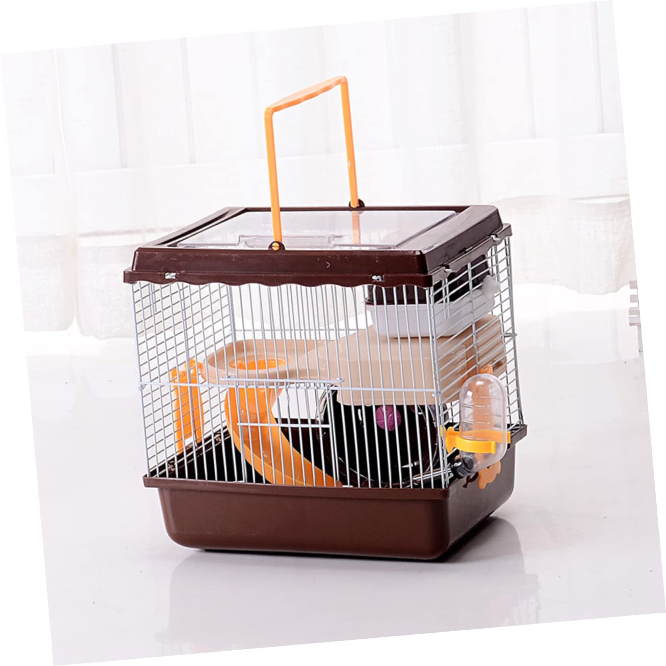 POPETPOP Cage pour Hamster avec Roue Et Réservoir Eau Maison pour Animaux De Compagnie Cage Transparente pour Petits Animaux