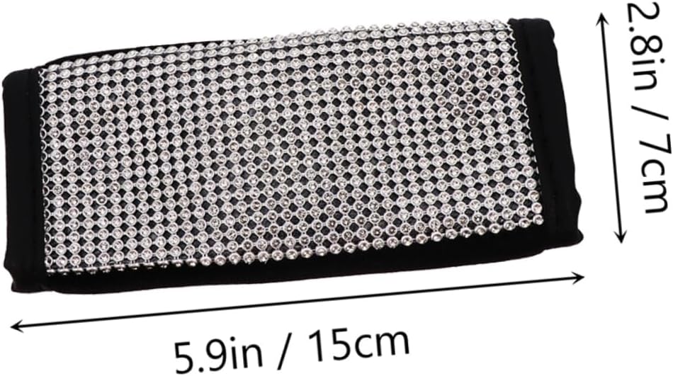 Wakauto 6pcs Diamond Gear Cover Protector for Car Pu Leather Shift Knob Stylish Easy to Clean Non-deforming Car Accessories