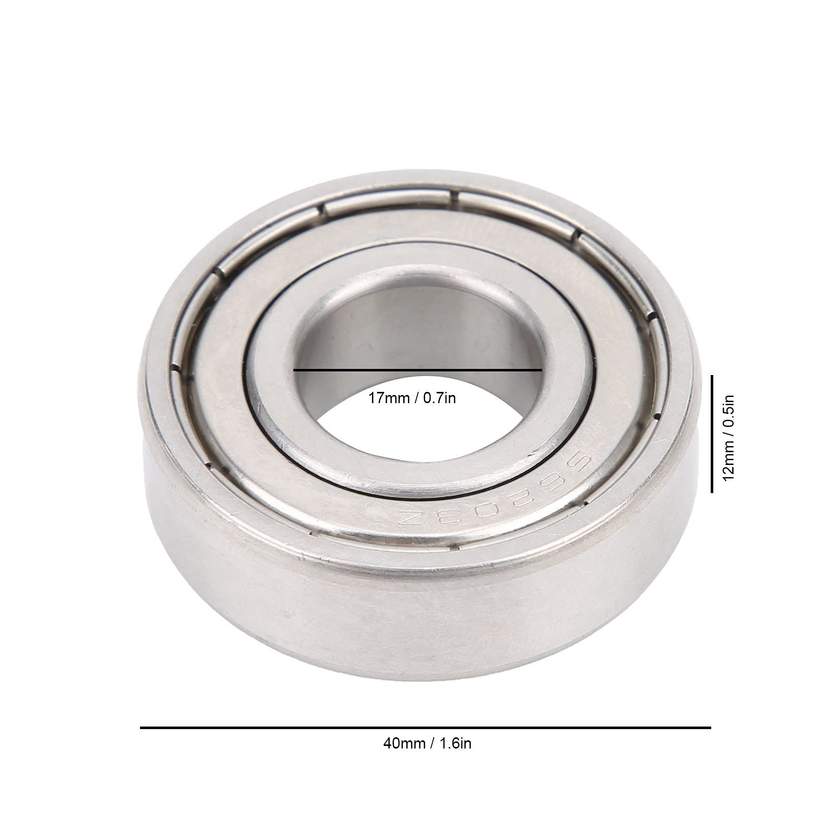 Miniaturlager S6203ZZ, 10 Stück, Edelstahl-Hochgeschwindigkeitslager, 40 x 17 x 12 mm, doppelt geschirmt, für Untersetzungsgetriebe, Walzwerk, Walzen, Brecher, Druck- und