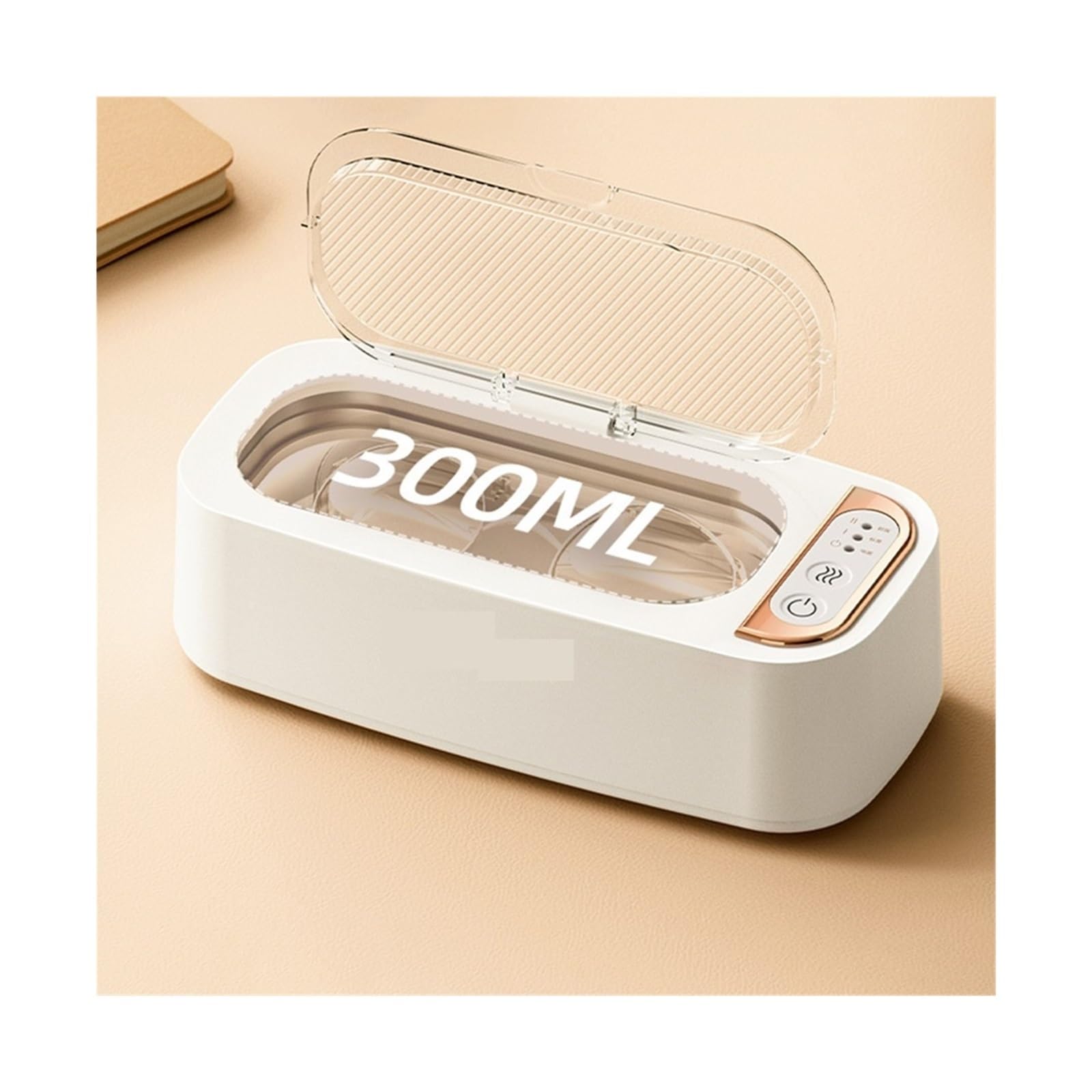 Nettoyage de lunettes et de bijoux Nettoyeur à ultrasons portable avec minuterie et panier de nettoyage for lunettes, montres, prothèses dentaires et bagues