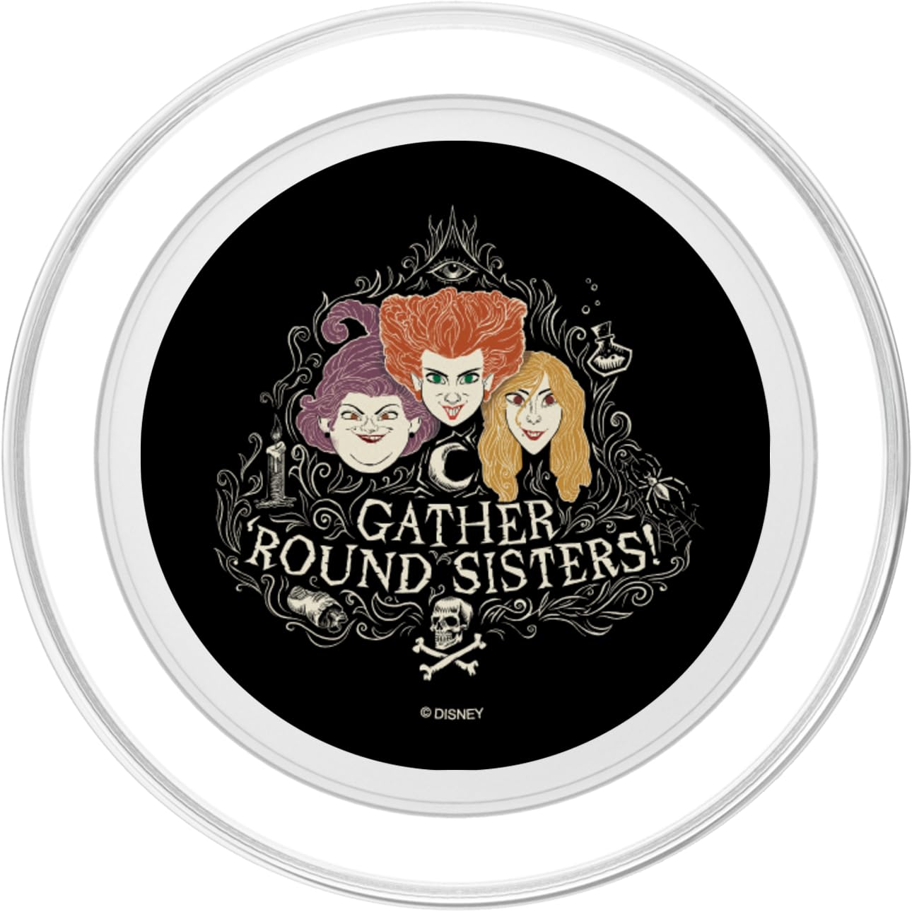 Disney Hocus Pocus Gather' Round Sanderson Sisters PopSockets PopGrip for MagSafe, Clear - Image 2