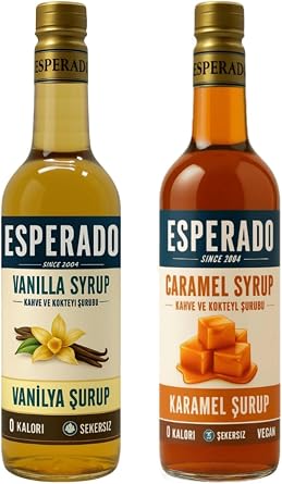 Esperado Vanilla * Caramel Flavored Coffee Syrup - Set of 2 Li - Sugar Free - 750 ml X 2 AD.