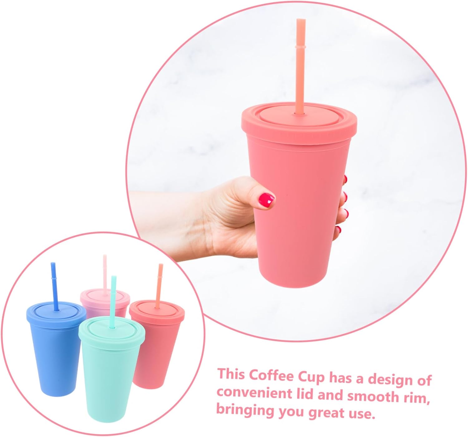 Summer Drink Cup Set Anti-fall Beverage Cup for Boys and Girls Insulated Coffee Mugs Set for Party