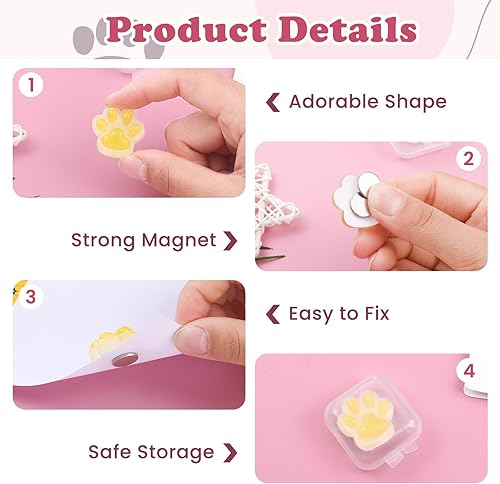 Miniatura 3 de TXIN 8 piezas de cubierta magnética de pintura artística de diamante, localizador magnético de imagen de diamante en forma de pata, fijador de