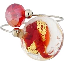Glass Of Venice Murano Glass Lagoon Reflections Ring - White and Red