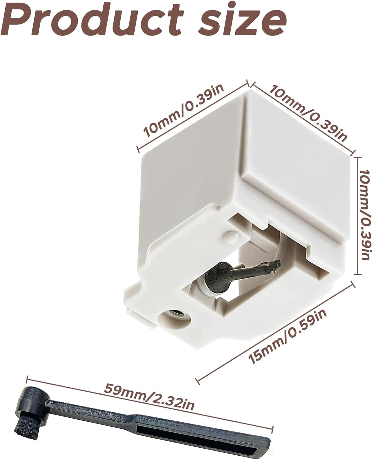 2-Pack ATN3600L Stylus Replacement - Diamond Tip & Carbon Fiber Turntable Needle for Audio-Technica AT-LP60X/AT3600L/AT-LP2D, Includes Brush & Tweezers - Image 2