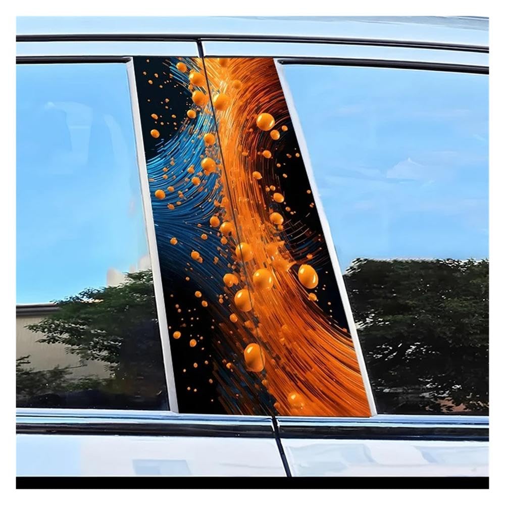 Dabhuoc One Color Car Parts 2Pcs Car Door Post Decals Vortex Pattern Scratch Resistant Film