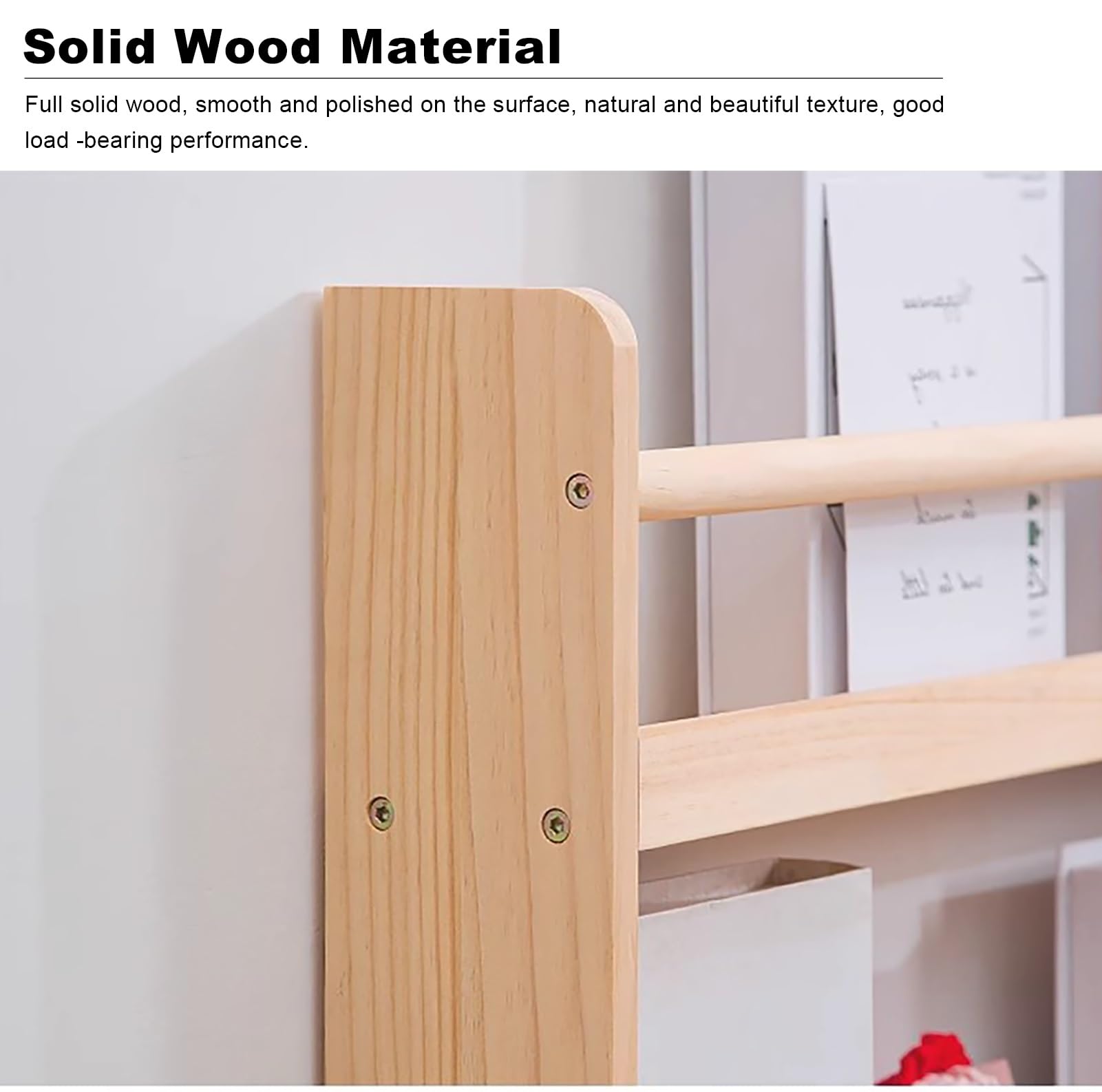 Expositor Revistas Titular de Archivos de la Revista de Madera, Organizador de Estanterías para El Piso para Un Espacio Estrecho, Estante de Pantalla de Folletos, Soporte de Revistas de Lectura ( Size