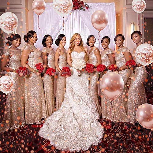 Przyjecie HLT99 12 Inch Rose Gold Metallic Chrome Balloons,50 Pack Rose Gold Confetti Balloons,Premium Latex Party Balloons thumb #3