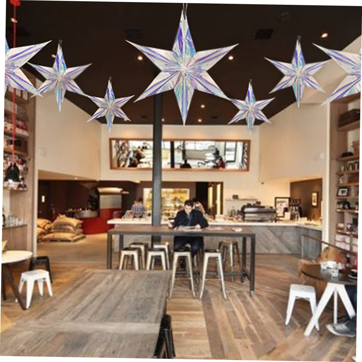 PRETYZOOM 3 Set Adorabili Ornamenti A Forma Di Stella A Sei Punte Decorazioni Per Feste Ornamenti Appesi Per Finestre Soffitti Alberi Di Natale 4 Pezzi*3