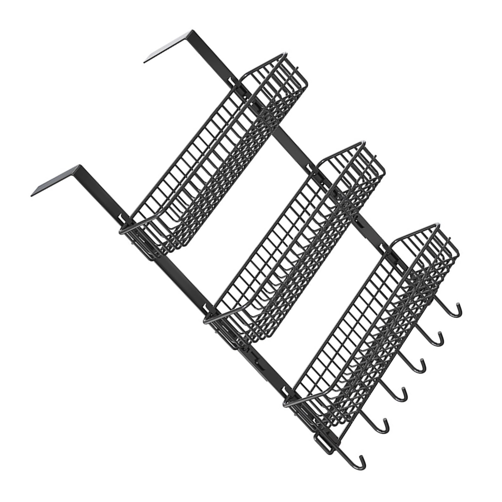 HZBB Duty Carbon Steel Fridge Side Hanging Rack with 3 Steps for Seasonings and Cans Home Kitchen Planner