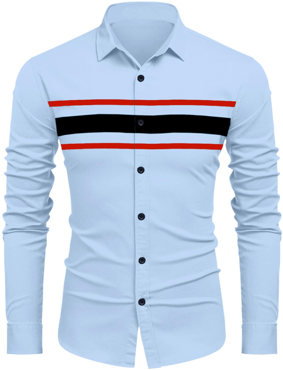 FINIVO FASHIONMen's Casual Button Down Shirts Long Sleeves | Cotton Casual Shirts | Regular Fit