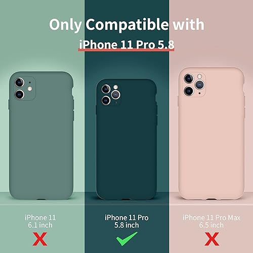 Miniatura 3 de Cordking Funda diseñada para iPhone 11 Pro, funda de silicona ultra delgada a prueba de golpes con forro de microfibra suave antiarañazos,