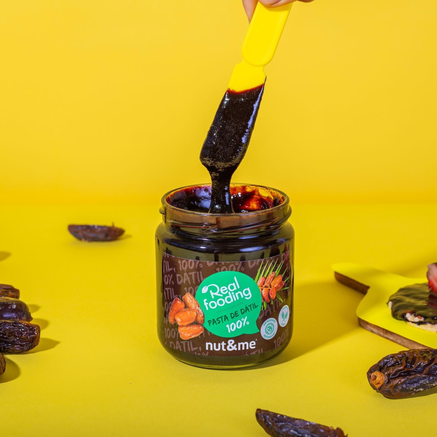 REALFOODING ‎Nut&me - Pasta de dátil REALFOODING 500 gr, Sin Lactosa, Sin Gluten, 100% Dátil