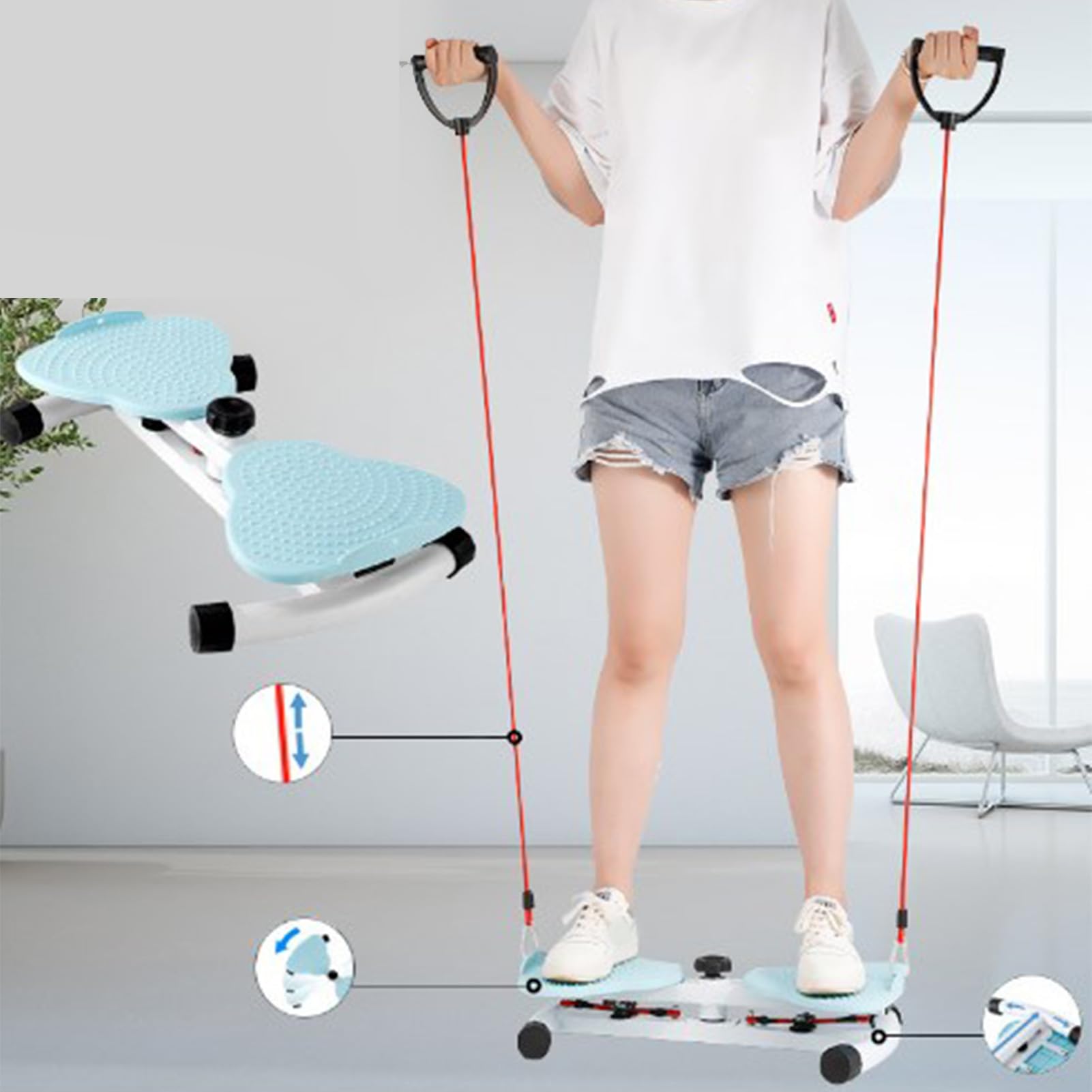 Ab Twist Board, Talia Twist Board do ćwiczeń, Talia Skręcająca Dysk Stojący Brzuch Twister Deska do ćwiczeń dla Kobiet Kobiecy masaż Stóp Utrata Masy Ciała Niebieski