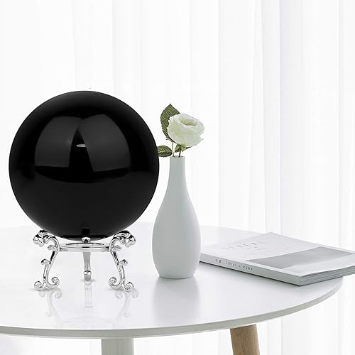 Miniatura 3 de MerryNine Bola de cristal K9 superior de 3.150 in3.15 pulgadas con elegante soporte metálico y paño limpio de microfibra, accesorio decorativo y de
