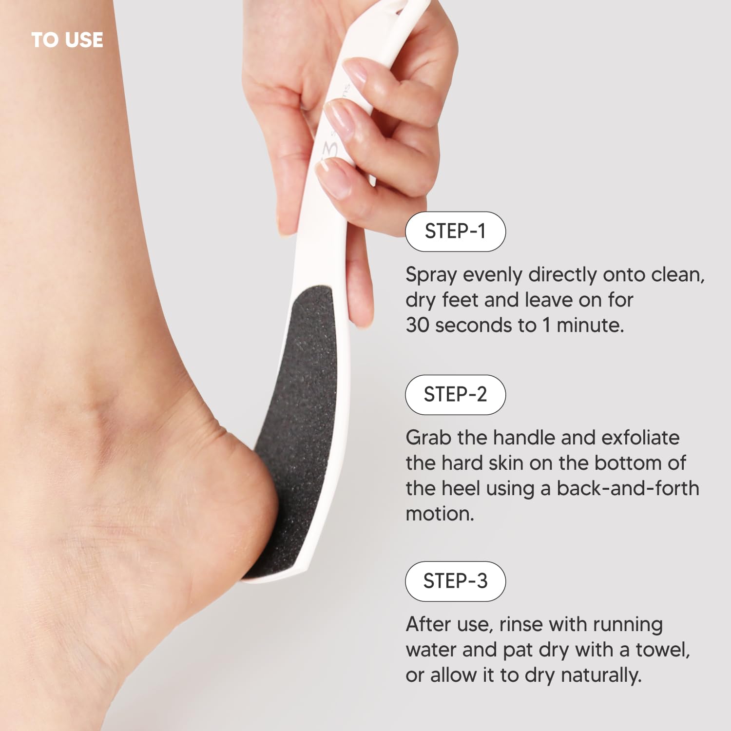 S-Line - Set di lime per piedi (bianco) e spray ammorbidente per piedi, strumento per pedicure, efficace per talloni screpolati, cura dei piedi, strumento colossale per pedicure su entrambi