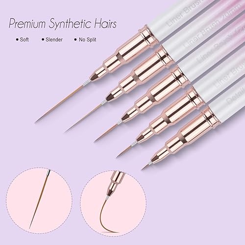 Miniatura 4 de Herramientas de pintura con bolígrafo de diseño de uñas, manicura y salón profesional (rosa y blanco)