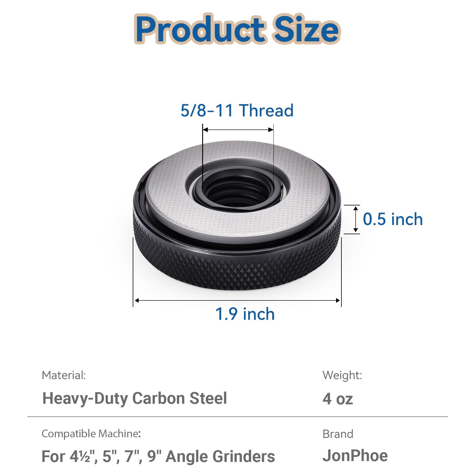Tuerca de brida de amoladora angular de 5/8"-11, 1 unidad