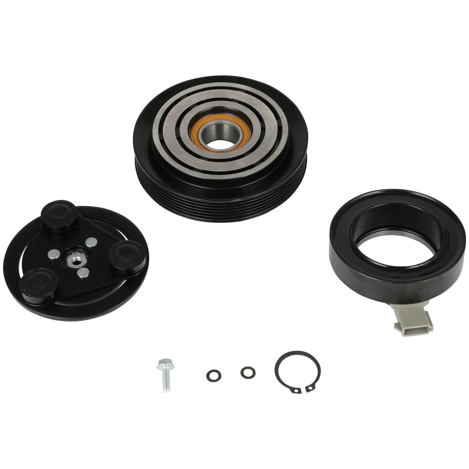 ECCPP A/C Compressor Clutch 1990-1996 Fit for Ford for F-150 for F-250 for F-350 4.9L AC Compressor Clutch Assembly Kit Pulley Coil Set