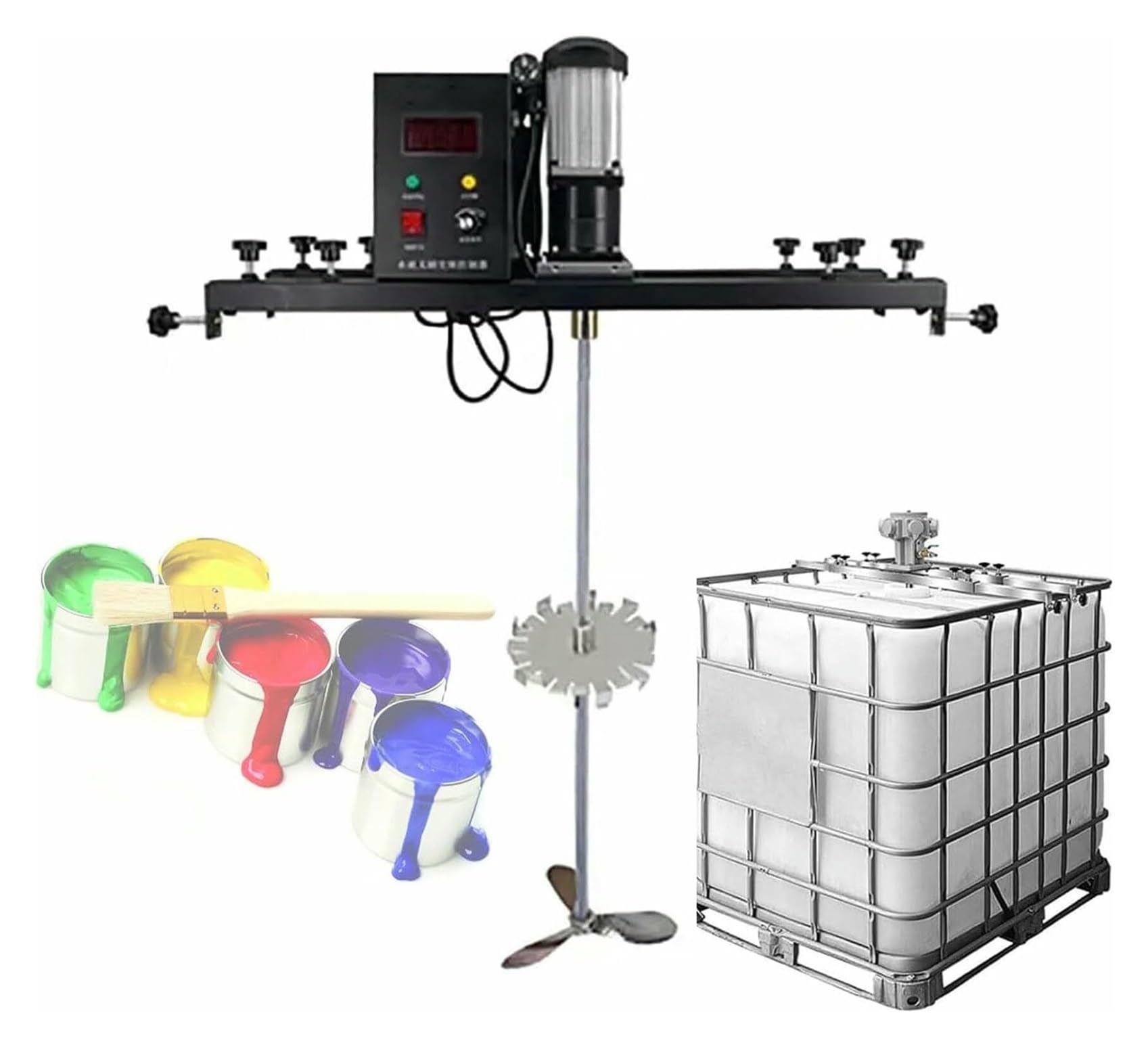 Mieszalnik Elektryczny Ibc 1000L, 0~1000 Obr./Min, Mieszalnik Zbiornikowy Ze Stali Nierdzewnej, Regulowany W Zakresie 720~1200 Mm, Z Serwosilnikiem Z Magnesami Trwałymi, Do Fa