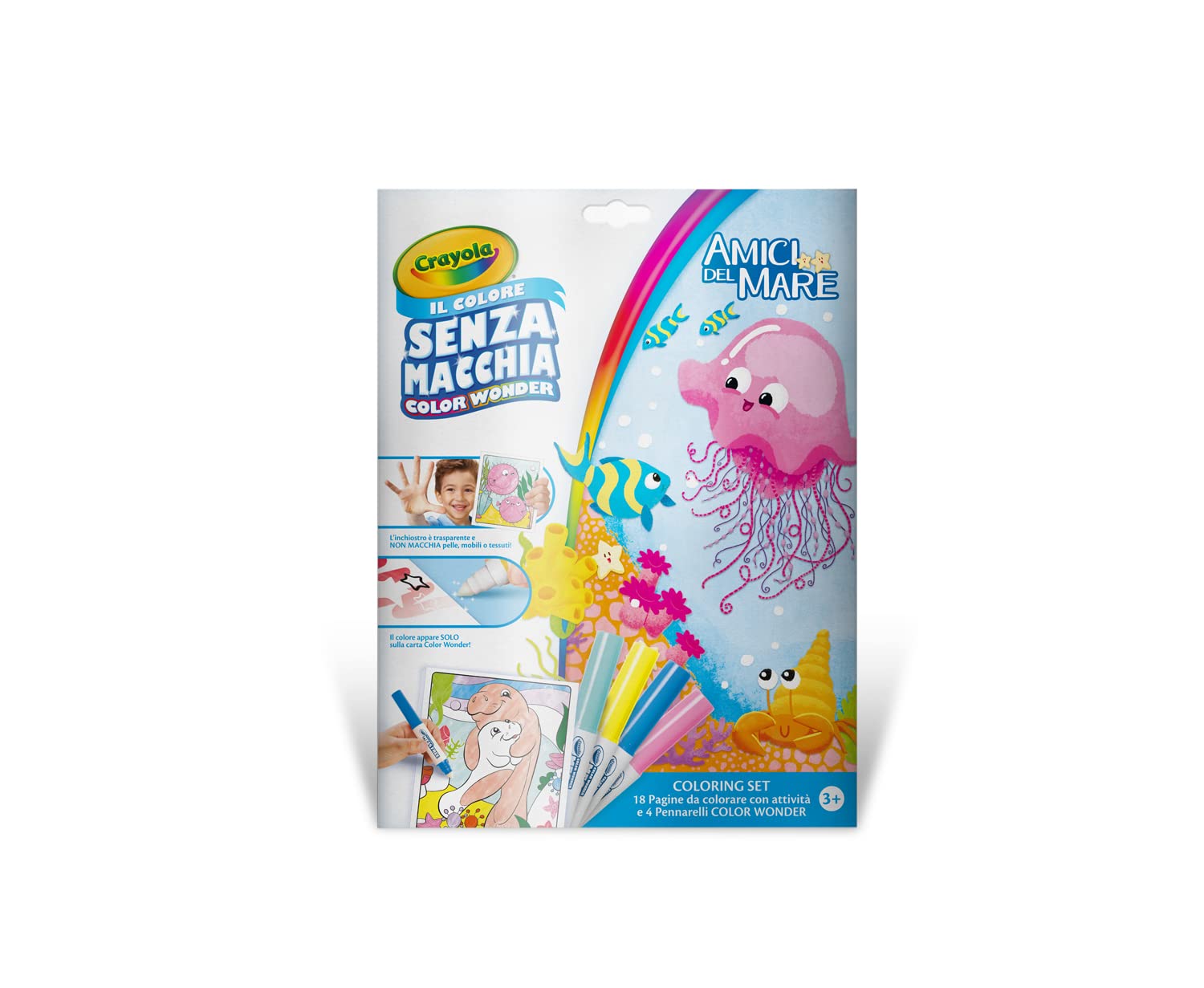 CRAYOLA Color Wonder - Set Da Colorare Amici Della Fattoria, 18 Pagine E 4 Pennarelli Senza Macchia, Per Bambini 3+ Anni