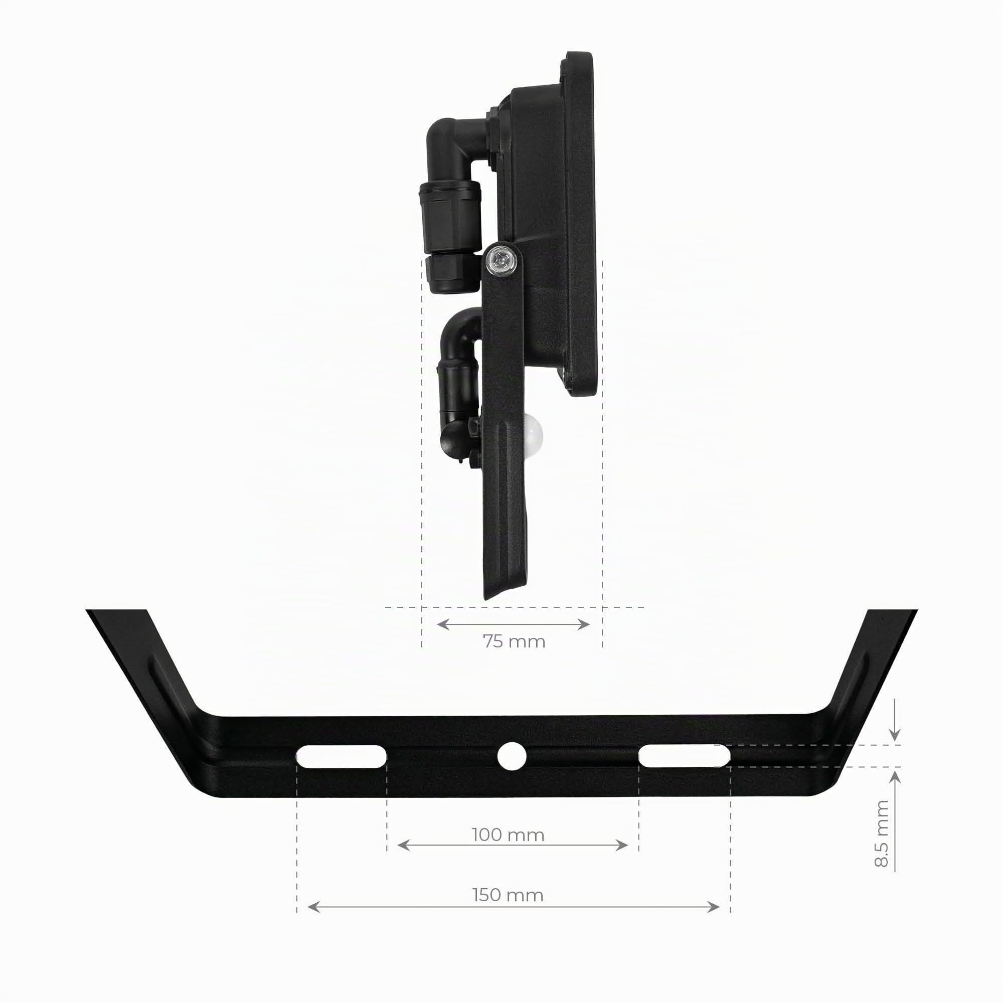 Ledvion LED Strahler mit Bewegungsmelder 150W IP44 6500K 18000lm | Reagiert automatisch auf Bewegung rund um Einfahrt Garten Hof und Fassade