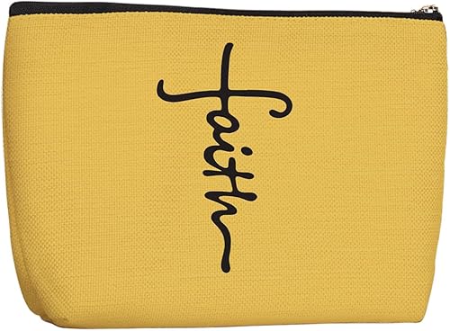 Regalos cristianos para mujeres, bolsa de maquillaje con cruz de fe, inspirador, cumpleaños, Navidad, regalos de amistad para mujeres, hermanas,