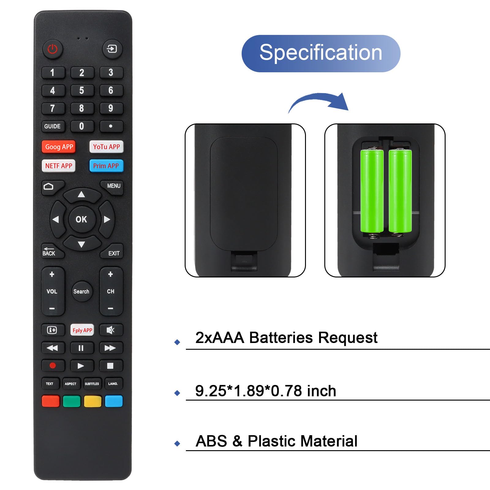 RM-C3250 Ersatz-Fernbedienung Für JVC Smart TVs (Sprachfunktion) – Kompatibel Mit Vielen 32″-65″ Modellen