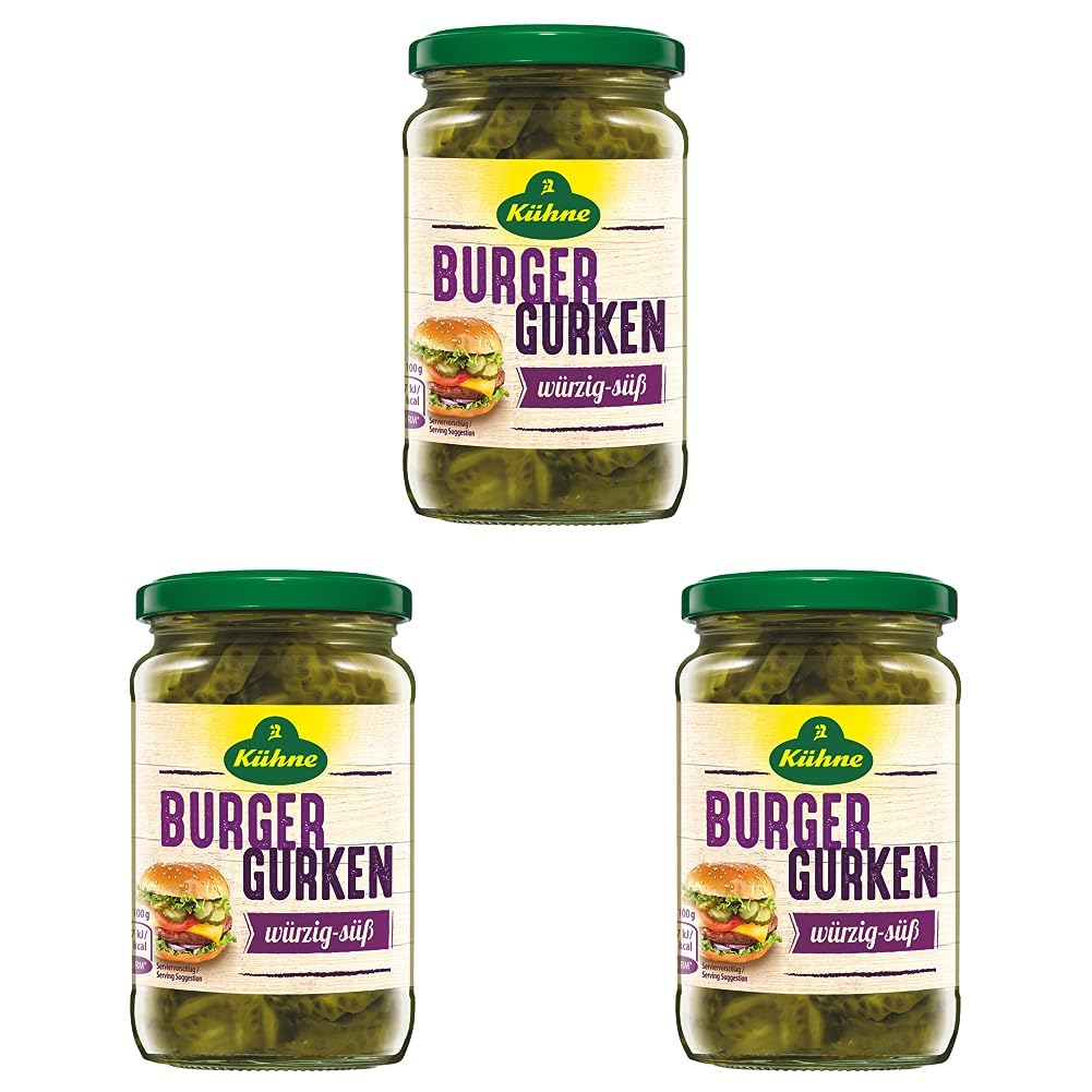 Kühne Burger Gurken, 330g (Packung mit 3)