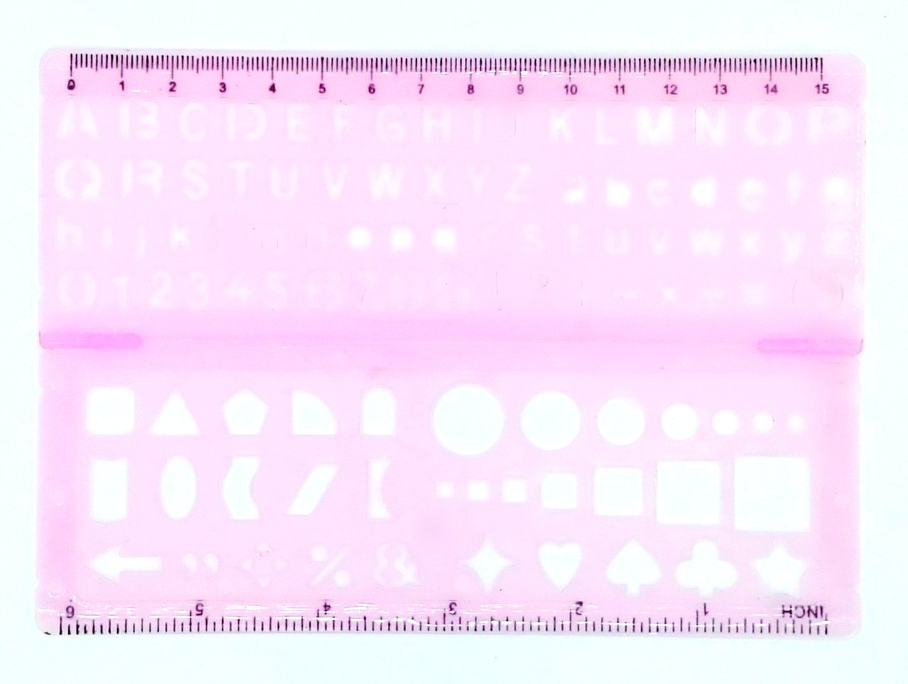 Lettering Stencil Foldable Ruler, Pink (AS555495)