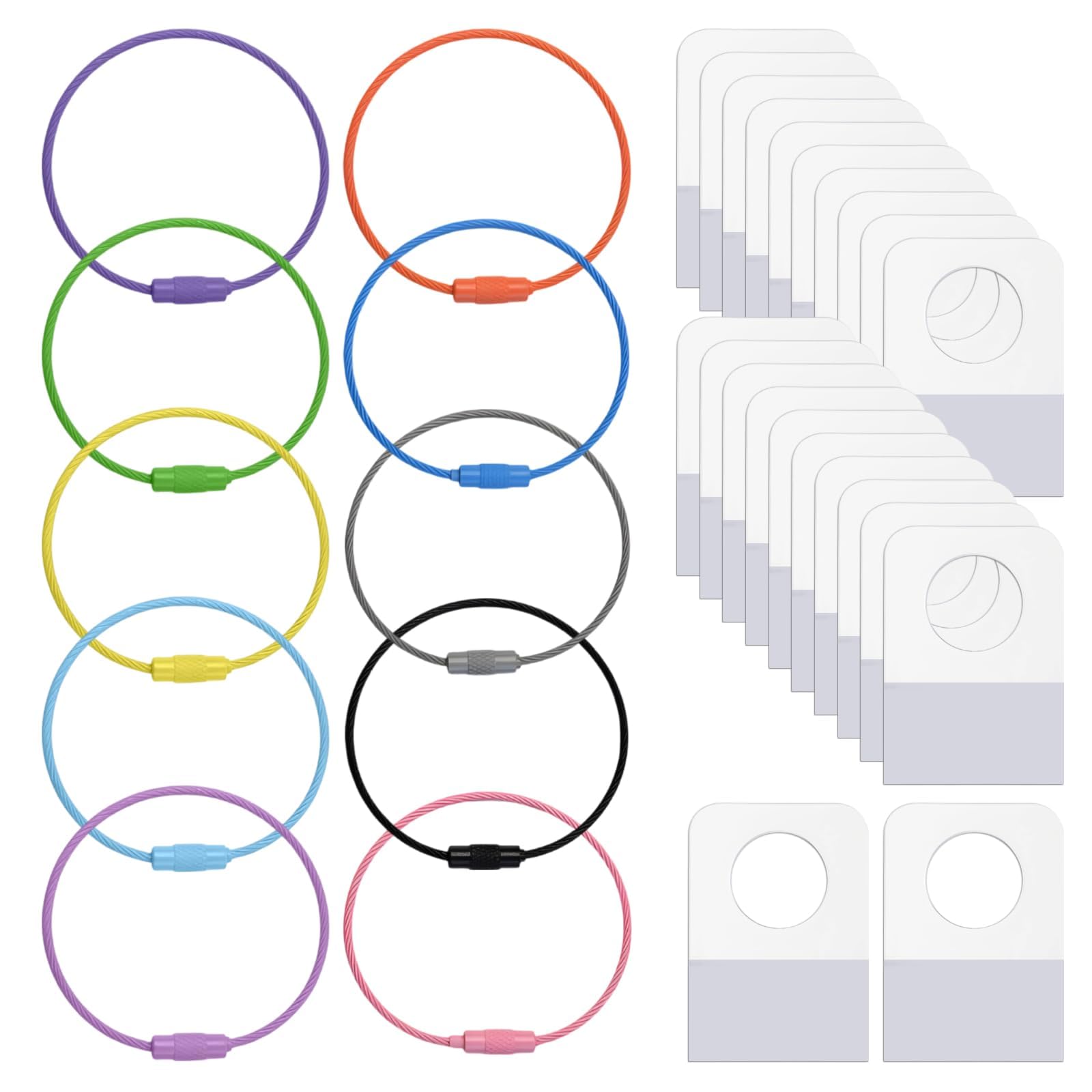 Porte-Cartes avec 100 Languettes Autocollantes et 10 Anneaux Métalliques, Compatible avec Porte-Cartes de Chariot Yoto, Organisateur de Voyage pour Enfants, Compatible avec Accessoires Yoto