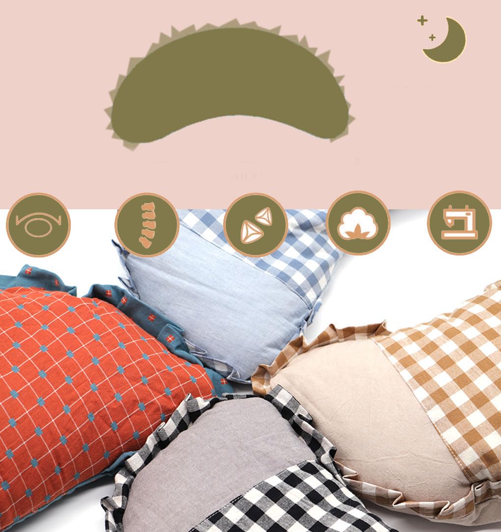 Cuscino con gusci di grano saraceno, per migliorare il sonno, grande, cuscino cervicale con fodera lavabile, a forma di luna, supporto rinfrescante per il collo, per chi dorme di lato e sulla