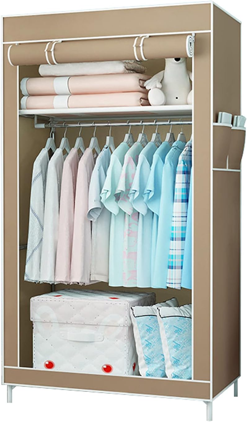 Stable Wardrobe, Multifunction Storage Closet Simplicity Bedroom Single Wardrobe Fabric Wardrobe Organiser Shelves 155 * 43 * 70CM(Size:155 * 43 * 70CM,Color:C) (B 155 * 43 * 70CM)
