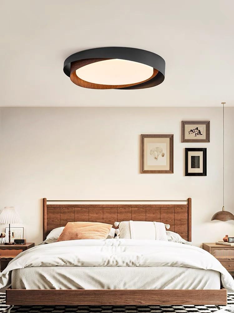 Oświetlenie Sufitowe LED / 15,7-calowa Okrągła Lampa Sufitowa Do Montażu Podtynkowego, 3000 K / 4000 K / 6000 K, 32 W (ziarno Drewna) Nowoczesne Oprawy Oświetleniowe Do Przedpokoju Do Przejść