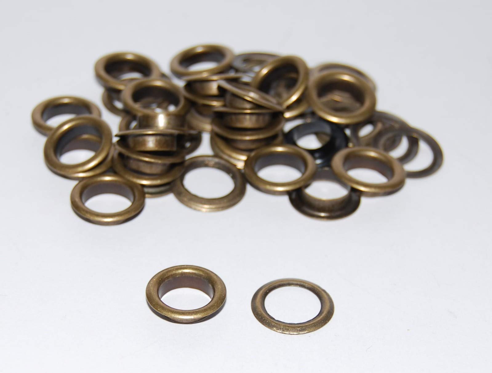 celloexpress Antique Bronze 4mm Brass Metal Eyelets Grommets & Washer Findings - for Leather Craft Clothing Flags Banners - Pack of 100