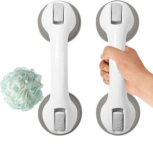 Miniatura 8 de 2 manijas de ducha, asas de soporte de baño de 12 pulgadas, barras de agarre con ventosa fuerte, barandilla de seguridad de ducha para baño,