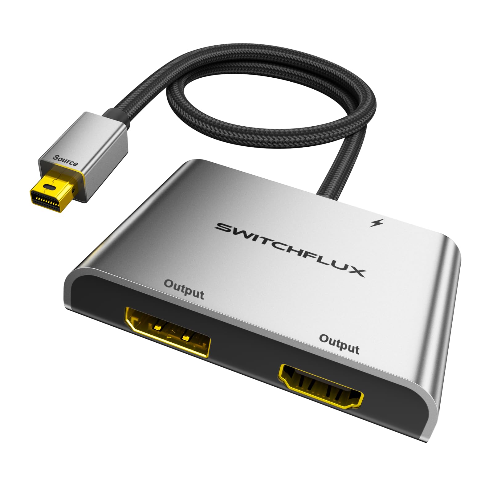 Mini DisplayPort to HDMI and DisplayPort Adapter,4K@60Hz MST Hub