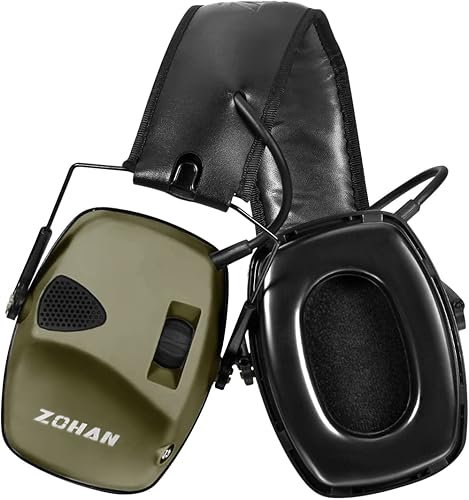 ZOHAN EM054 Orejeras Electrónicas para Disparar con Almohadillas de Gel, Orejeras de Reducción Activa de Ruido delgadas con Amplificacion de Sonido