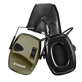 ZOHAN EM054 Electronic Shooting Ear Protection with Gel Ear Pads, Slim Active Noise Reduction Earmuffs with 4X Sound Amplification for Gun Range