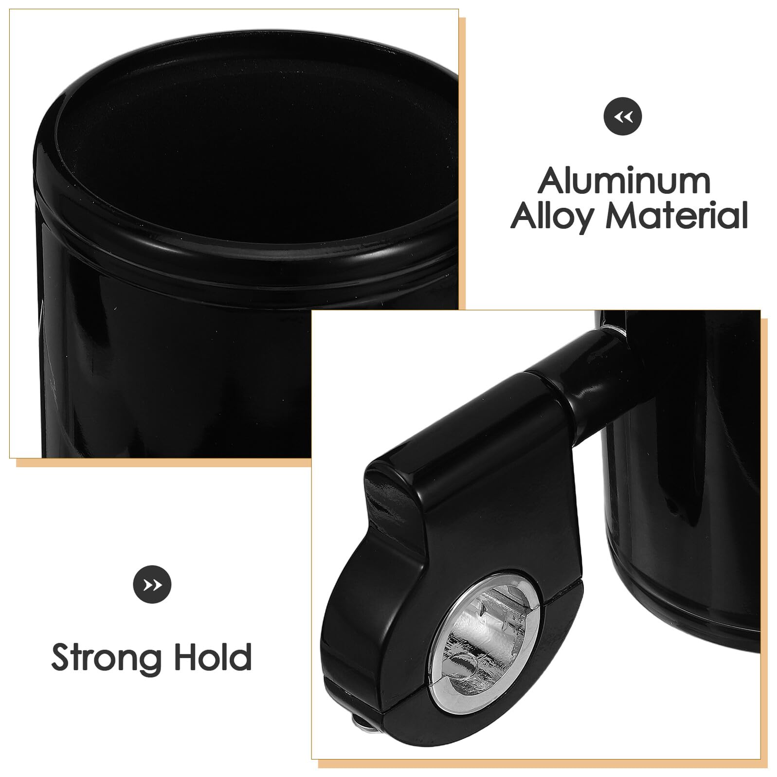 Abaodam Motorrad Getränkehalter Aluminium Schwarz Universelle Halterung für 78mm Flaschen Kompatibel mit Roller Fahrrad und Kinderwagen Lenkerbefestigung 7/8 1 1-1/4