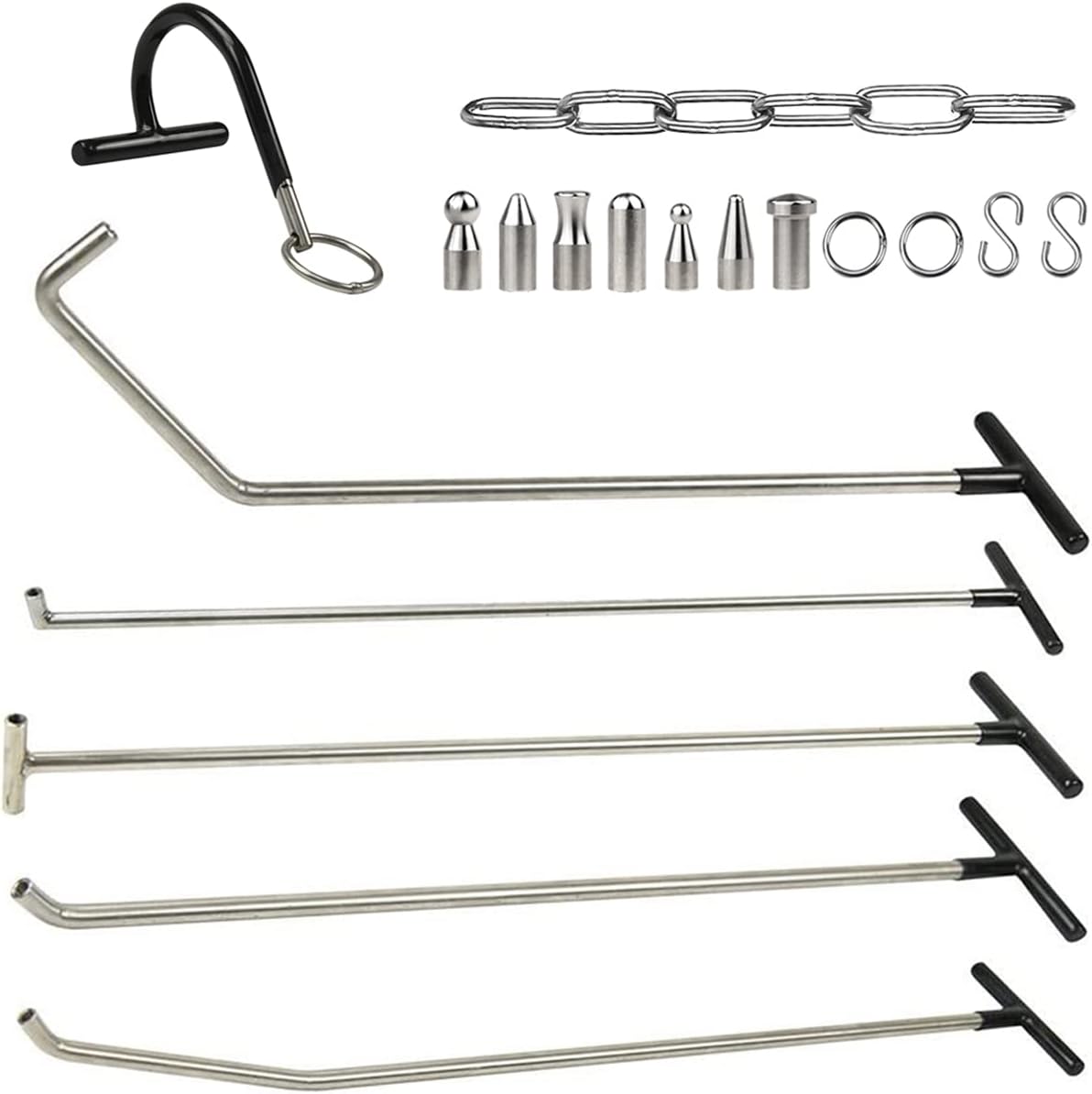 Product image of WHDZ Paintless Dent Repair Tools 5 Pieces Dent Removal Rods with Awl Head Car Auto Body Dent Removal Kit of Hail Dents and Door Ding