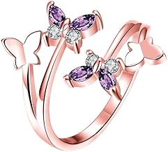 Elegant Women Ring Butterfly Style Ring Sterling Silver Ring for Women with Girls Fashion New 1pc, Rose Gold Sturdy and Economical