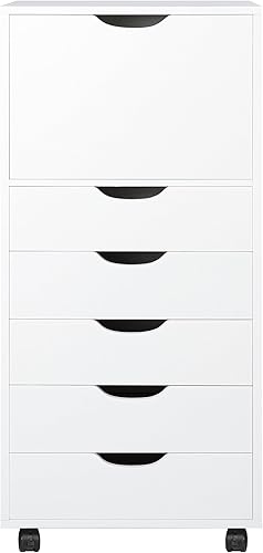 Miniatura 197 de Naomi Home Cómoda de 5 cajones para dormitorio, alta y elegante, con ruedas y estantes de almacenamiento, pequeña para guardarropa, para maquillaje,