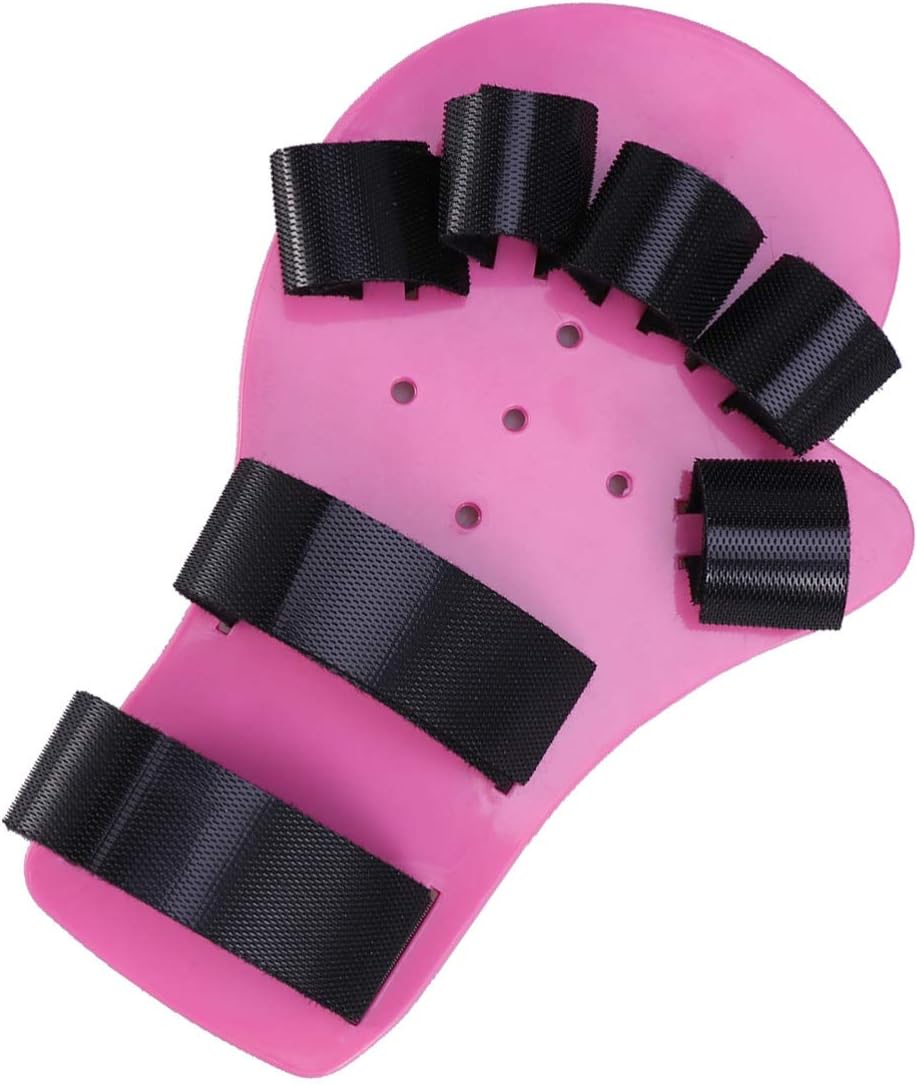 EXCEART Orthotics Fingerboard Stroke Hand Splint Training Support Hand Wrist Training Orthosis Device for Kids Children 5- 10 Years Old ( Long Style, Pink )