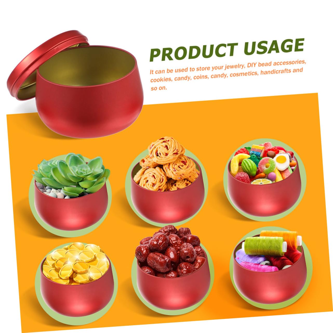 BOCAUX DE CONSERVATION,Light Blue--Mini Pot De Stockage Vide En Fer Blanc Noir Mat, Double Face