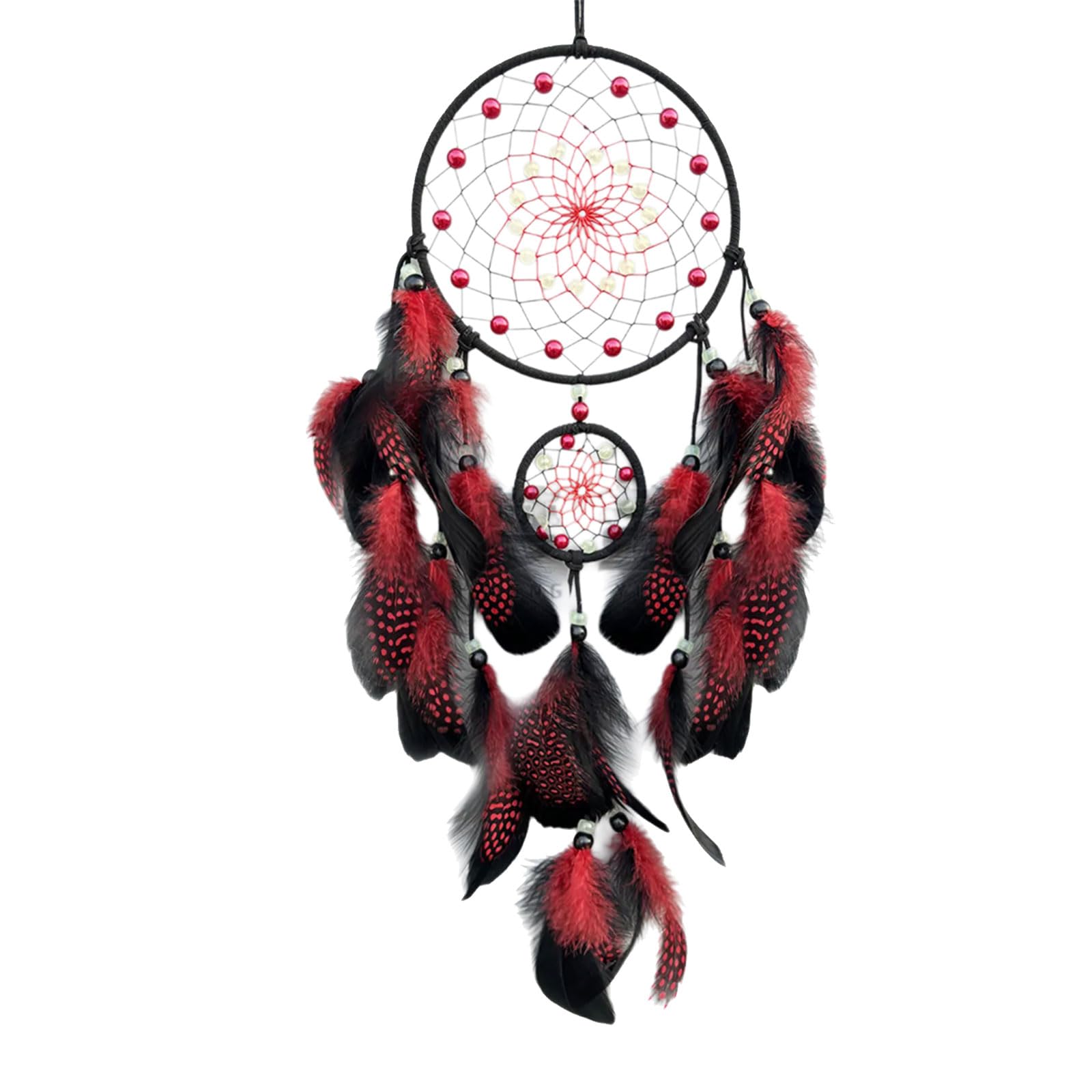 oringnat Dreamcatchers Hanging Ornament with Glowing in Dark Beads and Feathered Tassels Windchimes for Car or Home Wall Decors
