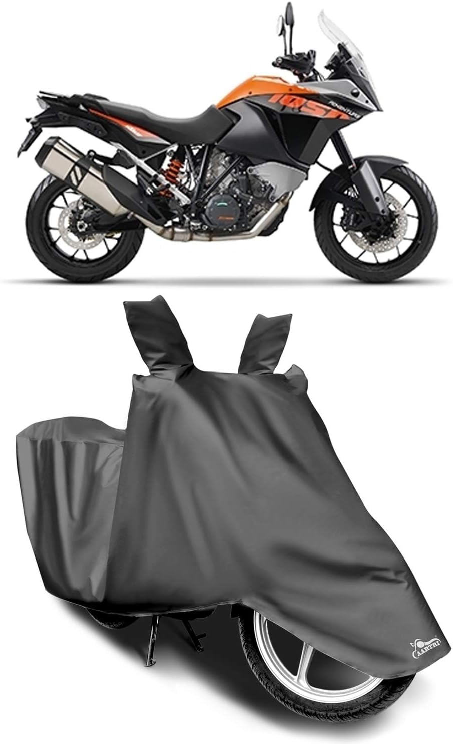 Drench - KTM 1050 Adventure New BS6 Water Resistant - Dust Proof - Full Bike Scooty Two Wheeler Body Cover for KTM 1050 Adventure (Grey)
