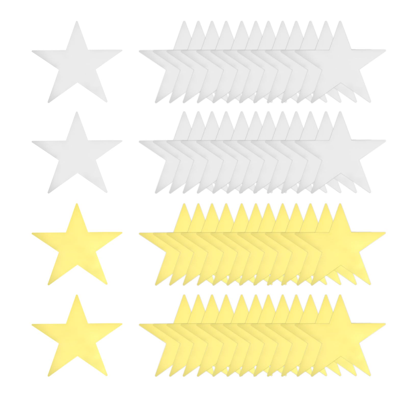 sourcing map Gold Silver Stars Cutouts Decoration, 80 Pcs 6" Double Printed Paper Stars Cutout Confetti Cardboard Stars Decorations for Bulletin Board Wall Classroom Party