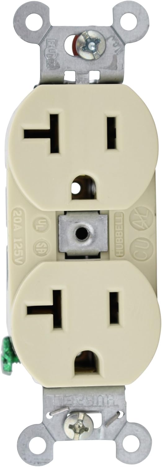 Receptacle, Duplex, 20A, 125V, IV, Spec Grade Snap Plug Terminals